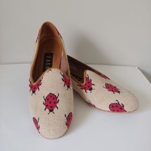 Zalo Vintage Loafers Needlepoint Flats Size 8